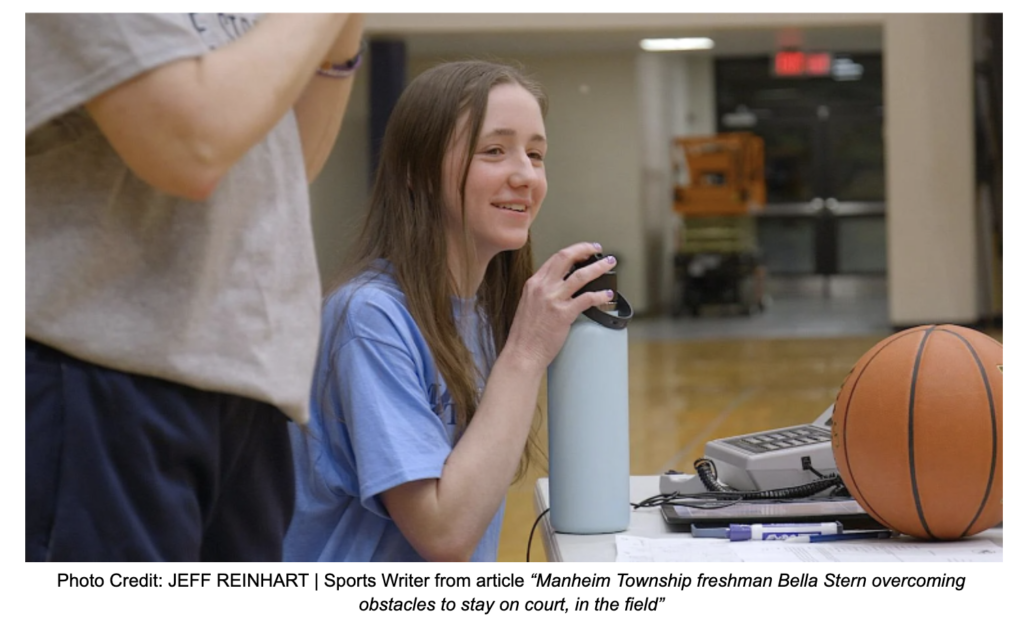 photo of MTHS student with a water bottle in her hand 